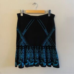 Grace Elements Black & Blue Fit & Flare Ruffled Mini Sweater Skirt – Size Small